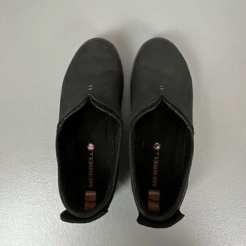 MERRELL WOMENS SLIP ON LOAFERS BLACK SIZE 6 1/2